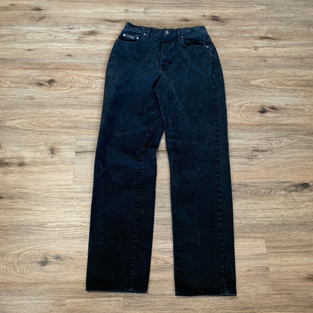 Vintage 1990s Calvin Klein Jeans High Waisted Straight Leg Black Denim - Size 6